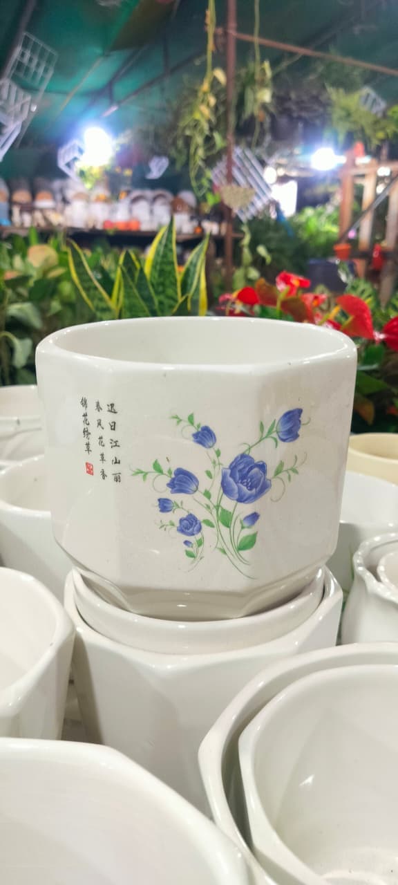 Dynasty Blue & White Porcelain Planter